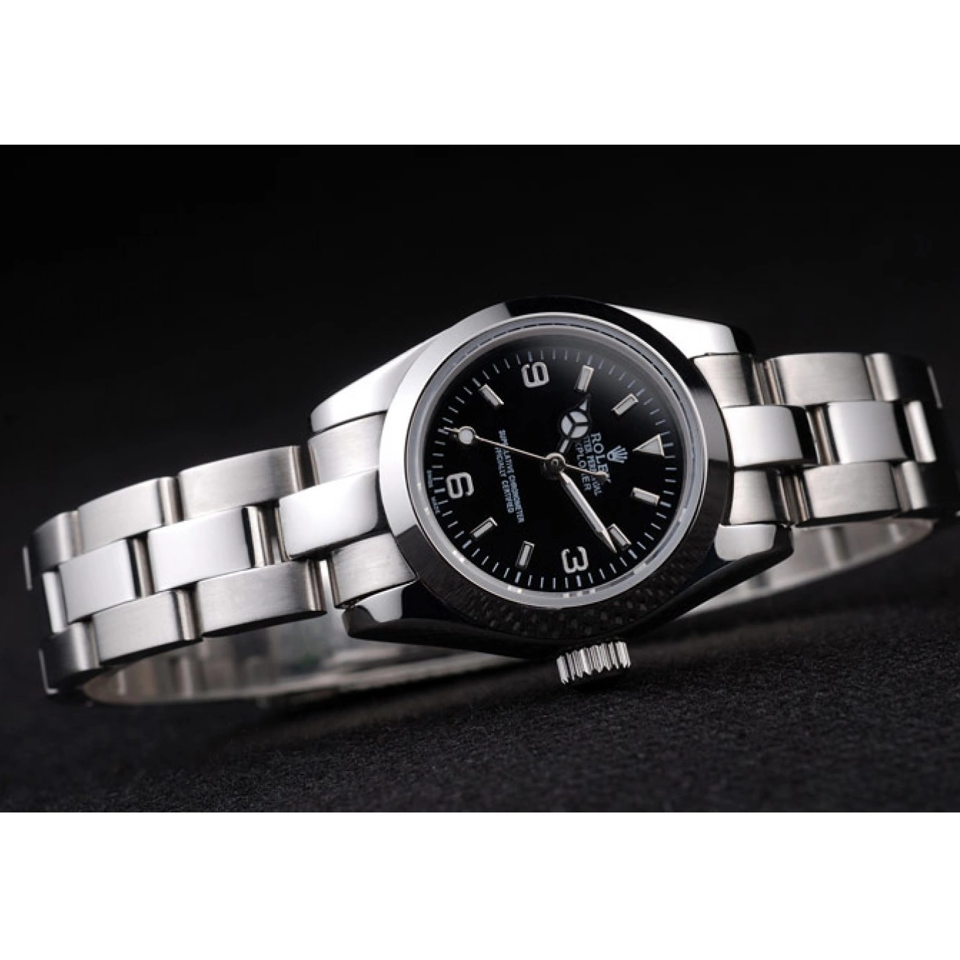 MiroTime 0715 Rolex Explorer Polished Stainless Steel Black Dial 98089